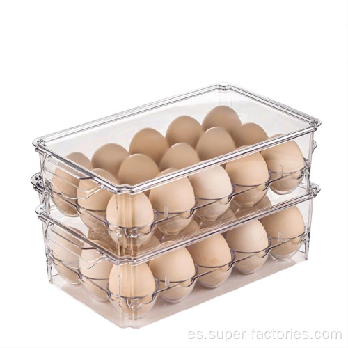 Caja de almacenamiento de huevos apilable de plástico en tamaño pequeño